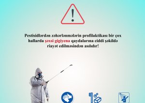 Pestisidlərlə işləyərkən şəxsi gigiyena qaydalarına və düzgün qidalanmaya diqqət etmək vacibdir