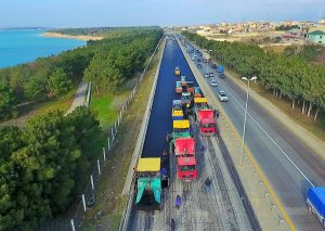 Bakı-Sumqayıt yolunda təmir işlərinin 1-ci hissəsi yekunlaşır (FOTO)