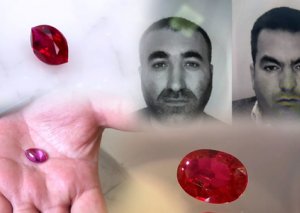 Bakıda nadir tapılan çəhrayı yaqut daşını oğurlayan şəxslər tutulub FOTO VİDEO