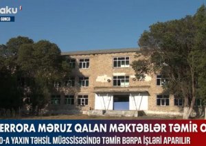 Gəncədə terrora məruz qalan məktəblər təmir olunur – VİDEO