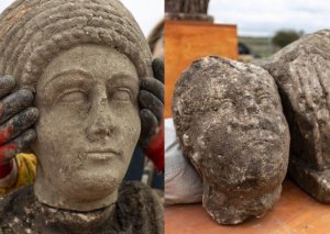 Britaniyada kilsənin xarabalıqlarından qədim Roma heykəlləri tapılıb