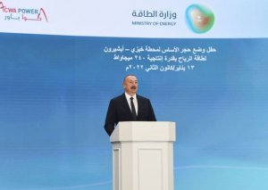İlham Əliyev “Xızı-Abşeron” Külək Elektrik Stansiyasının təməlqoyma mərasimində