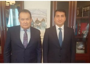 Hikmət Hacıyev Türk Dövlətləri Təşkilatının Baş katibi ilə görüşüb