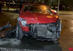 Bakıda müğənni yol qəzası zamanı xəsarət aldı - Fotolar