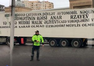 Bakıda yük maşınlarının yolu bağlamasına görə cinayət işi başlanılıb