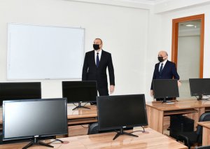 İlham Əliyev İlahiyyat İnstitutunun yeni inzibati binasının açılışında -