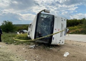 Türkiyədə ağır yol qəzası baş verib, 23 nəfər yaralanıb