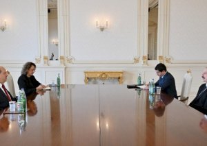 İlham Əliyev Şimali Kiprin Prezidentini qəbul etdi - FOTOLAR