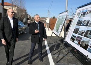 Prezident Xankəndinin Kərkicahan qəsəbəsinə getdi - FOTOLAR