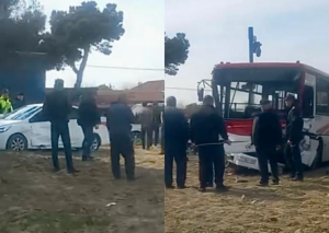 Avtobus qəzaya düşdü - yaralı var