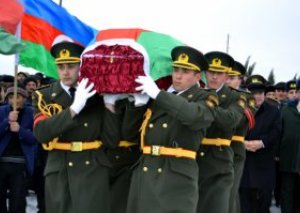 Şəhid Əmrah Yüzbəyov Xaçmazda torpağa tapşırılıb